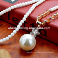 Long chain rosary beads diamond various design elephant pearl doll pendant necklace